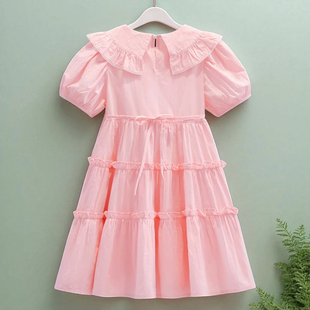 Toddlers Dresses For Girls Children's Dress Summer Cotton Kids School Costumes Short Sleeve Baby  4 5 6 8 9 10 12 Years