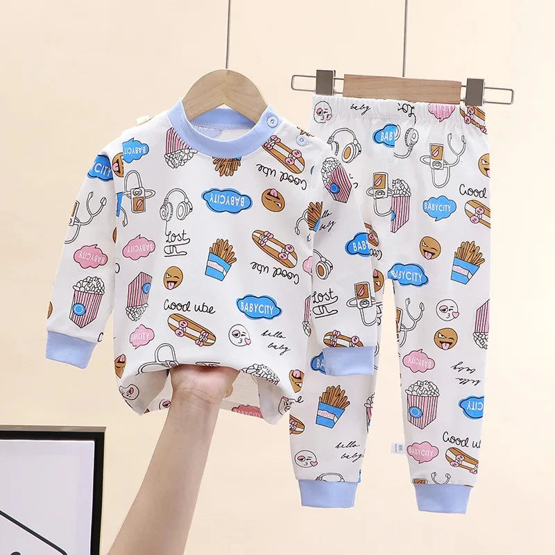 Baby & Toddler Unisex Pure Cotton Cartoon Pajama Set