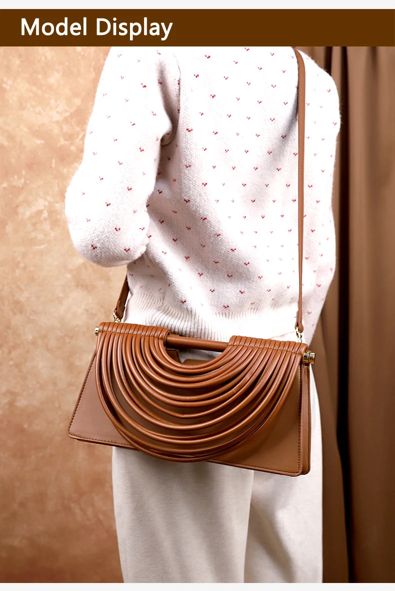 Women's Woven Line Tassel Tote Handbag