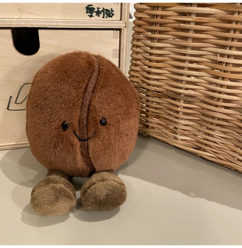 Jellycat-Style Coffee Bean Plush Toy | Soft Stuffed Food Doll — Cute Home Decor & Gift