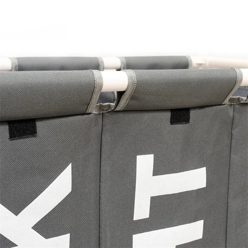 3-Grid Laundry Hamper with Lid & Wheels | High Capacity Waterproof Clothes Basket