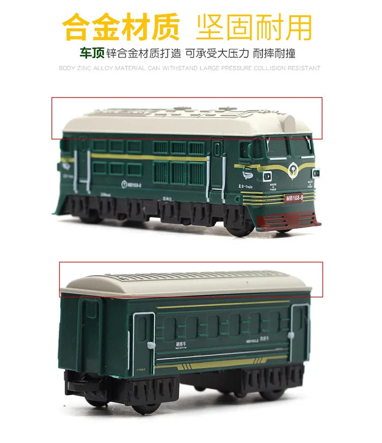 1:60 Retro train model Alloy Car Diecasts Metal Toy Model with Pull Back Function Vehicles for Child Gifts