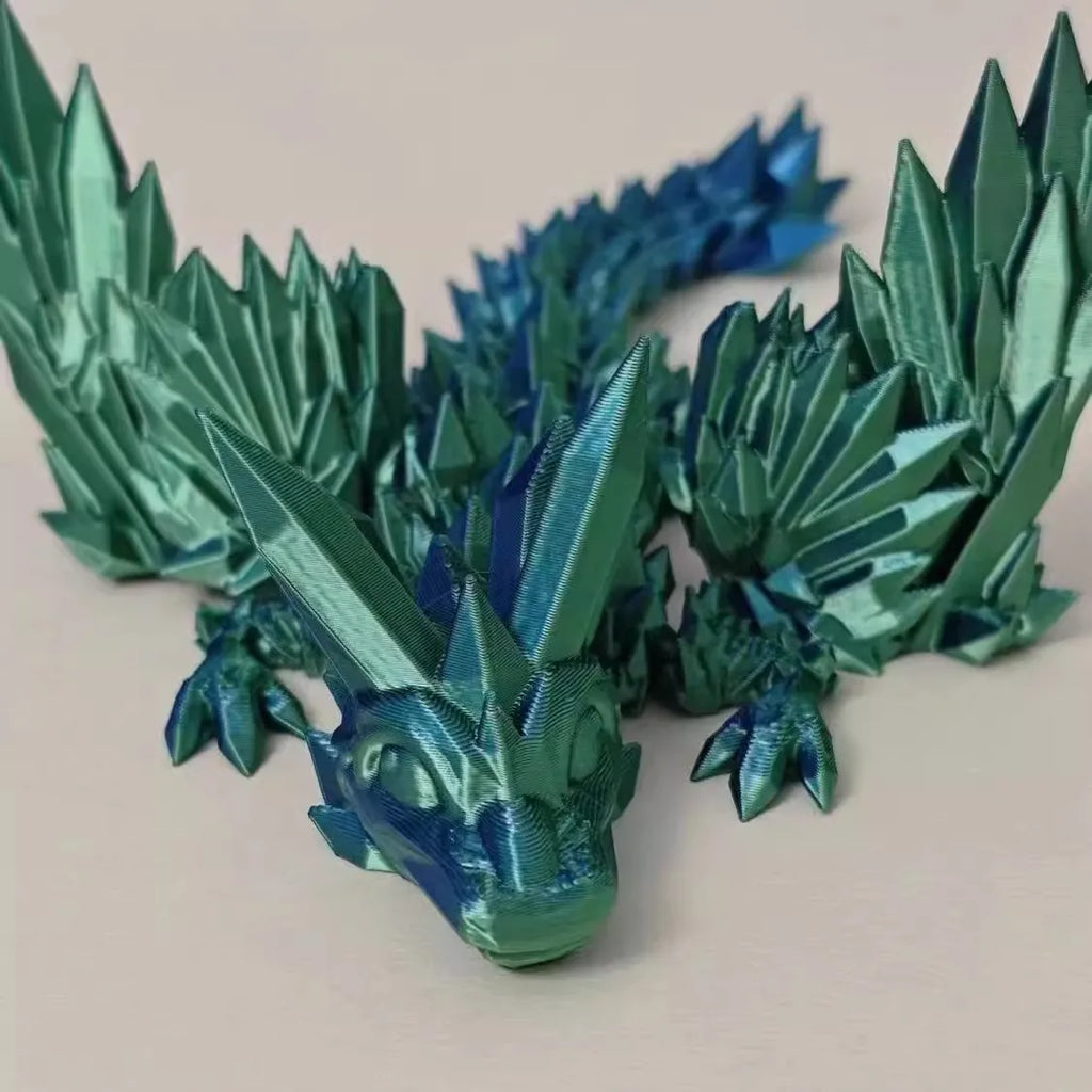 3D Printed Winged Dragon Figurine - Articulated Flying Dragon Ornament