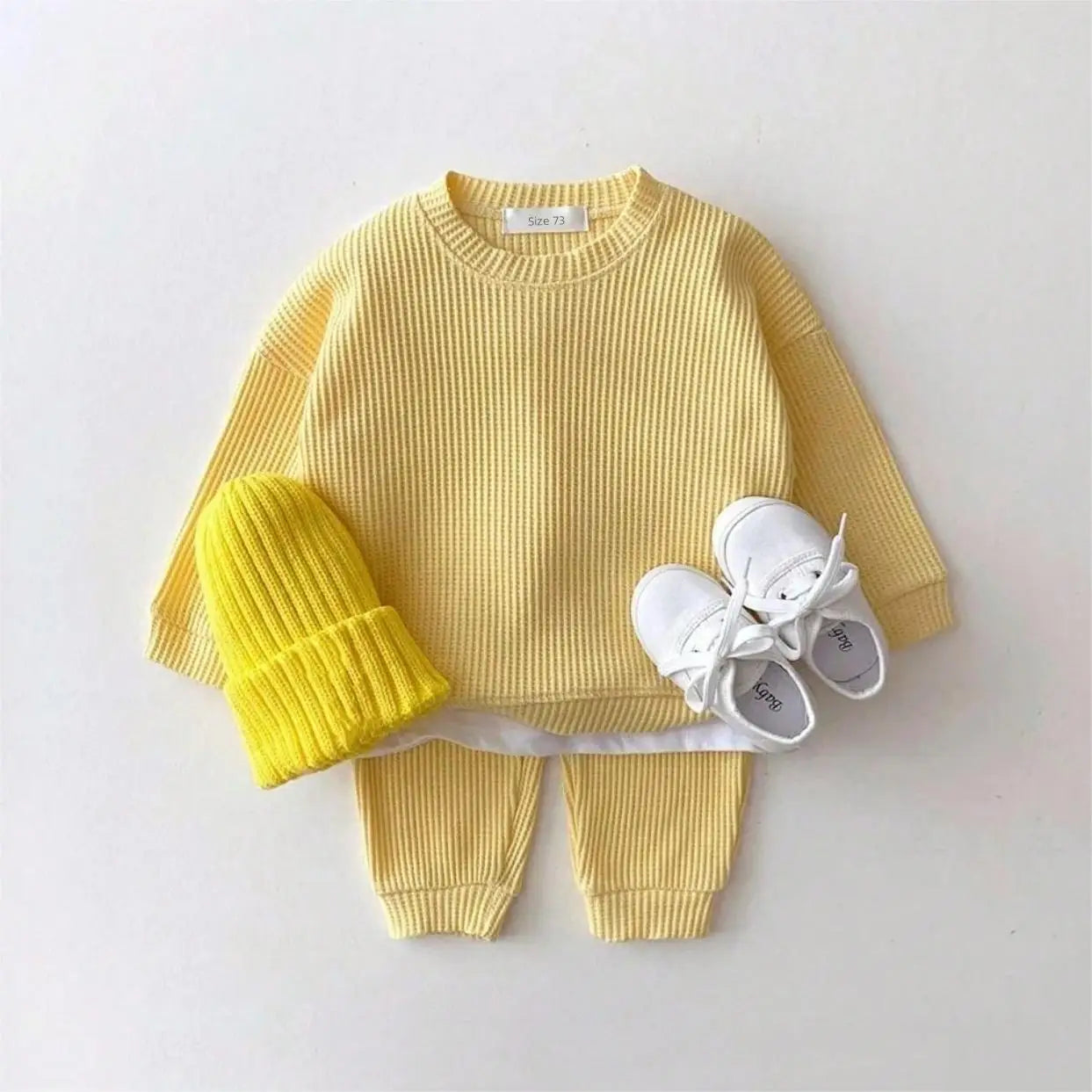 Baby & Toddler Unisex Waffle Cotton Tracksuit Set