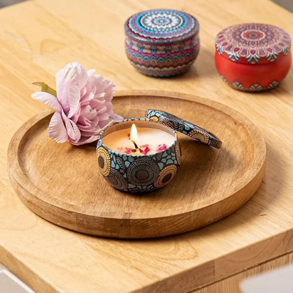 Vintage Floral Soy Wax Scented Candle Jar | 8 Fragrances – Lavender, Rose & More