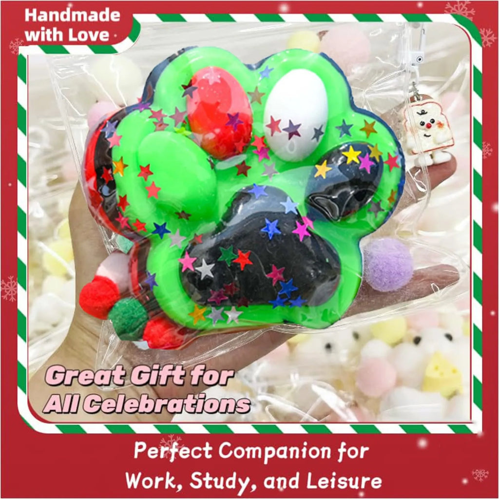 Children Mini Cat Claw Squishy Fidget Toys Soft Cute Cat Paw Slow Rebound Pinch Decompression Toy for Kids Adults Christmas Gift