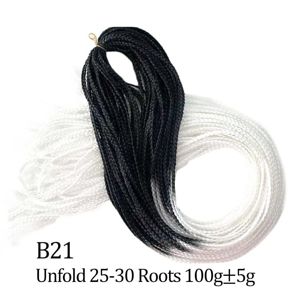 Ombre Zizi Braids Thin Box Braids Crochet Hair Extensions Synthetic Hair Rainbow Thin Zizi Braids Hair Bundles BudaBuda