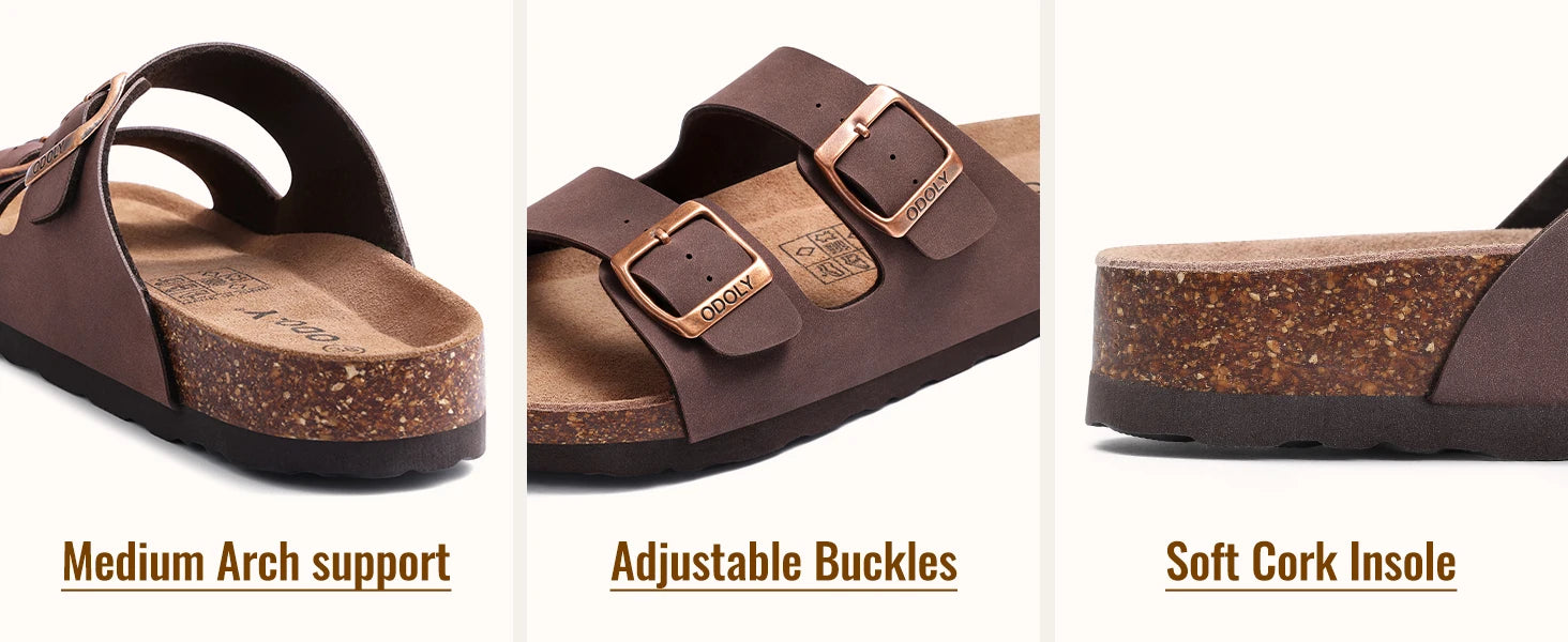 Goosecret Men Cow Suede Clogs Soft Cork Footbed Men Mules Slippers Fashion Men House Sandals With Arch Support Men Beach Sandals
