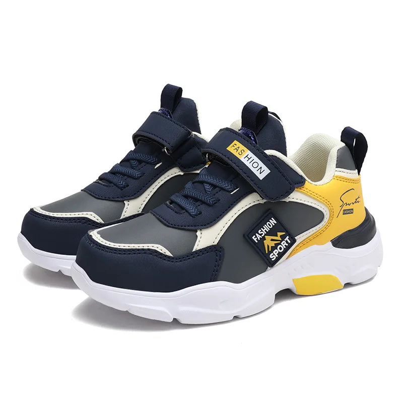Boys' PU Leather Breathable Sport Sneakers