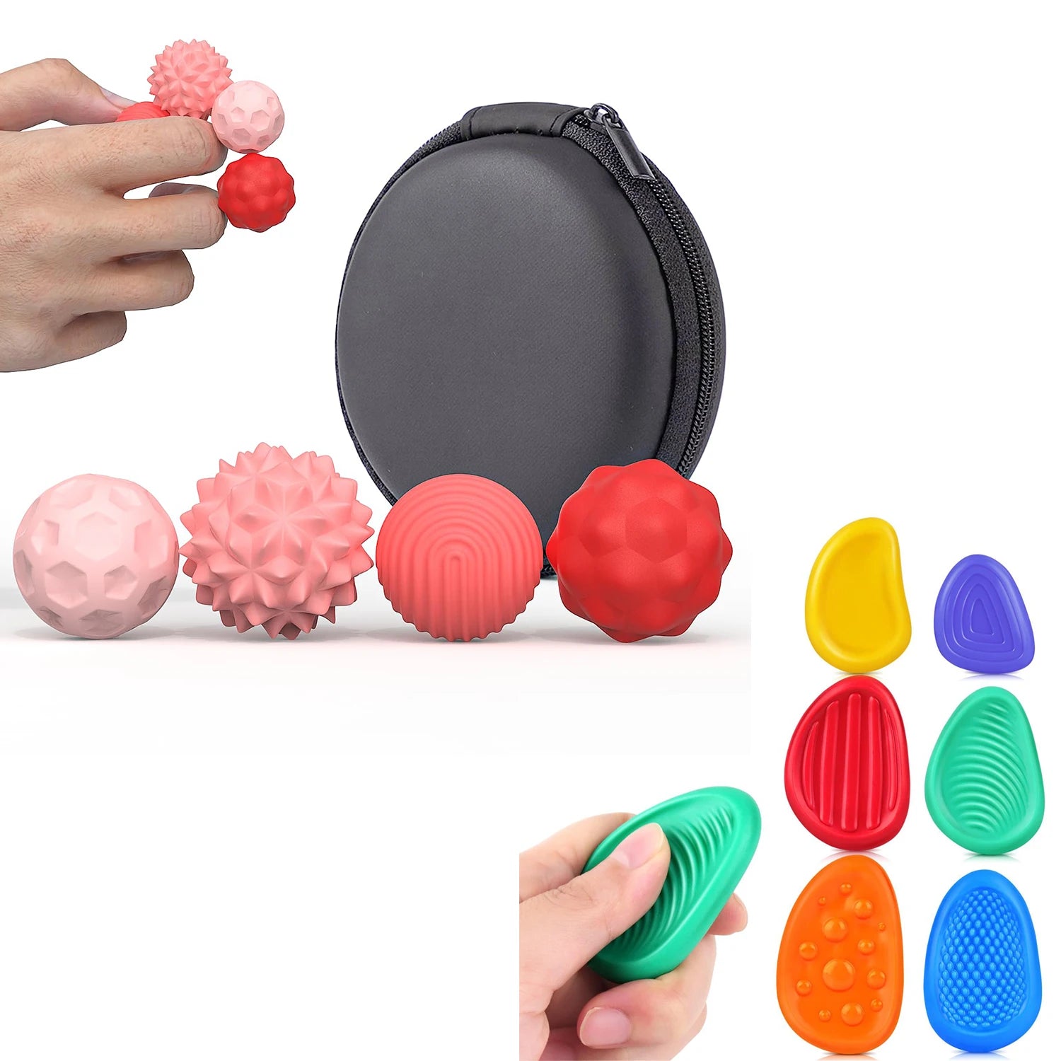 Magnetic Balls Fidget Sensory Toys Stress Relief for Adults Kids Fidget Textured Magnetic Balls with Silicone Shell Desk Toys