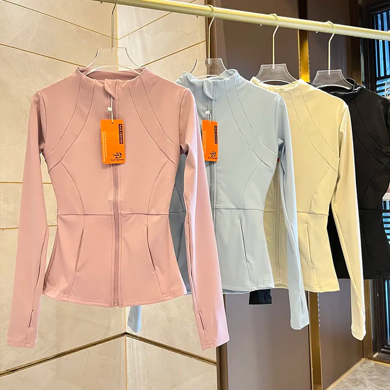 Sports jacket women's sports long sleeved top