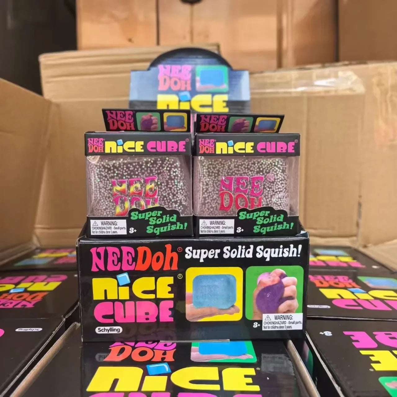 Glow in the Dark Glitter Squishy Stress Cube – Slow Rebound Sensory Toy