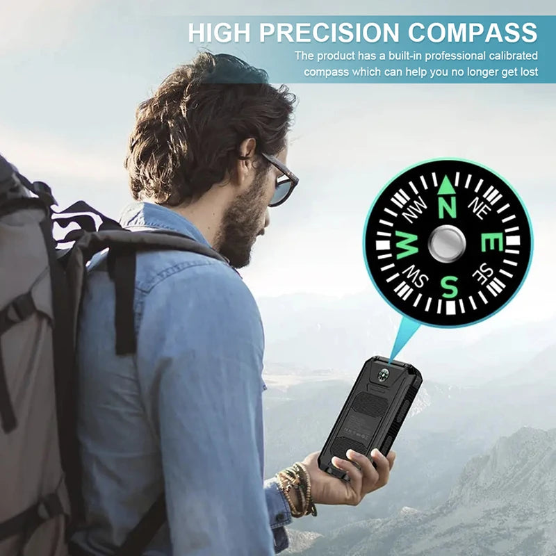 Solar Power Bank 80000mAh Portable Power Bank External Battery Fast Charging Strong Light LED Light for All Smartphones