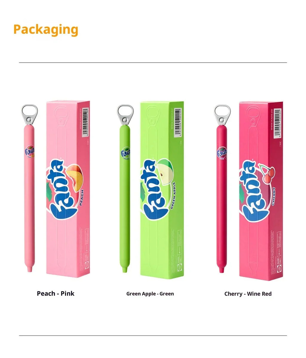 KACO x Fanta Pull-Tab Gel Pens,Creative Ins Signature Pen,0.5mm Quick Drying&Comfortable Grip Fun&Stess Relief Kawaii Stationery