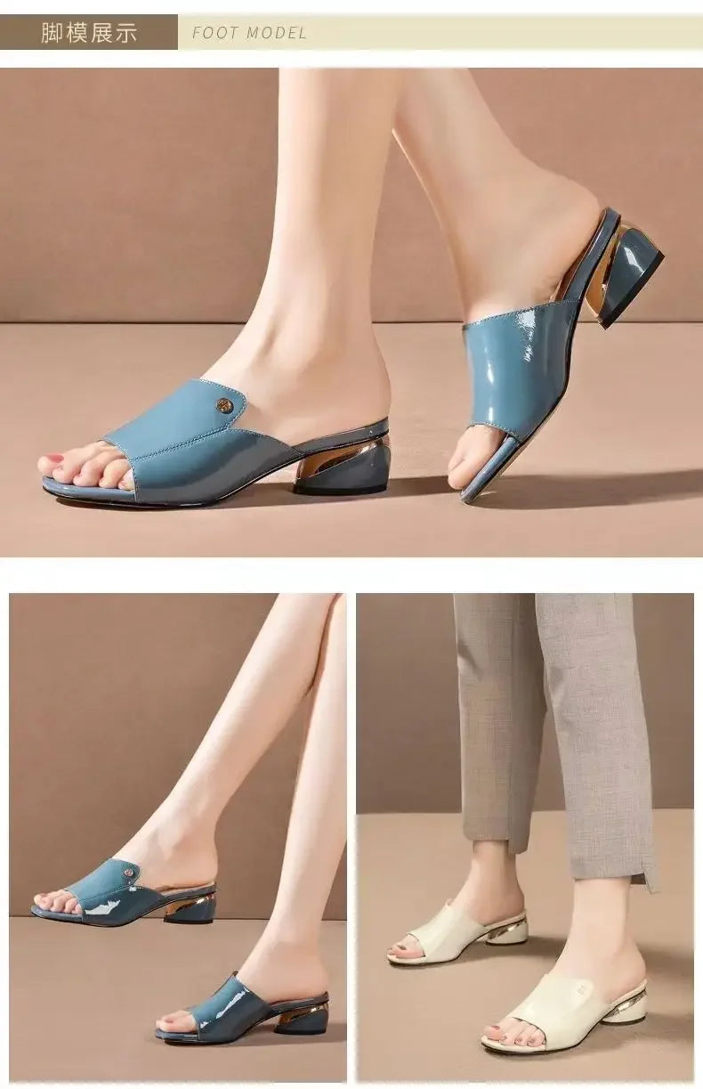 Women's High Heel Fish Mouth Square Heel Sandals