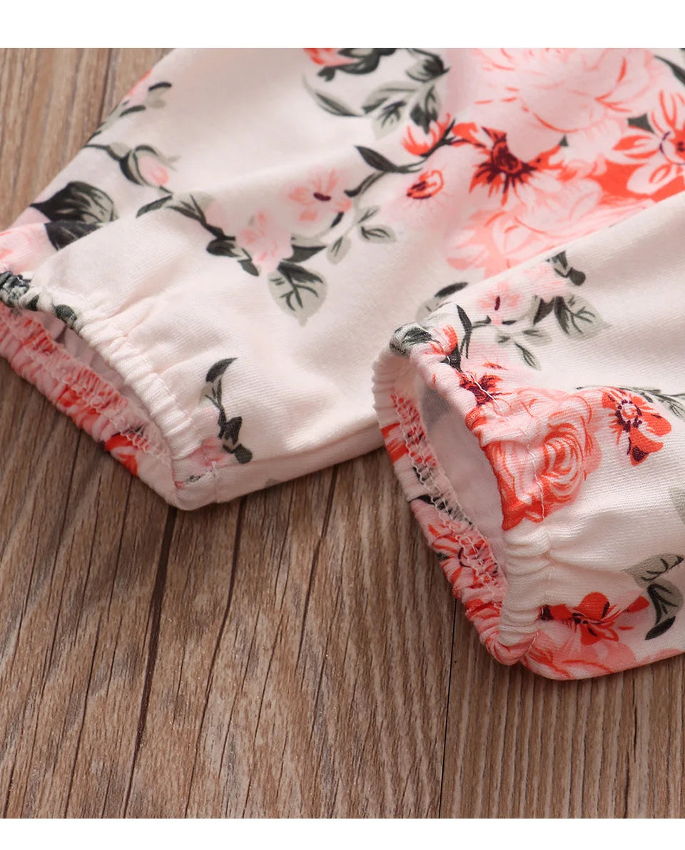 Newborn Baby Girl 3-Piece Knit Top, Floral Pants & Headband Set