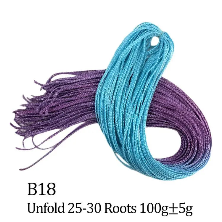 Ombre Zizi Braids Thin Box Braids Crochet Hair Extensions Synthetic Hair Rainbow Thin Zizi Braids Hair Bundles BudaBuda