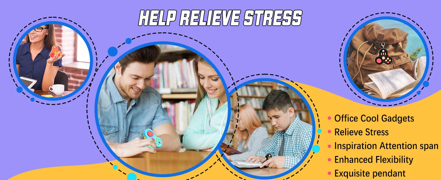 Fidget Toys for Kid and Adults, Autism Figette Cubes Desk Toys, Anxiety Relief Stress Toys, Sensory Fidget Cubes Gifts for Kids