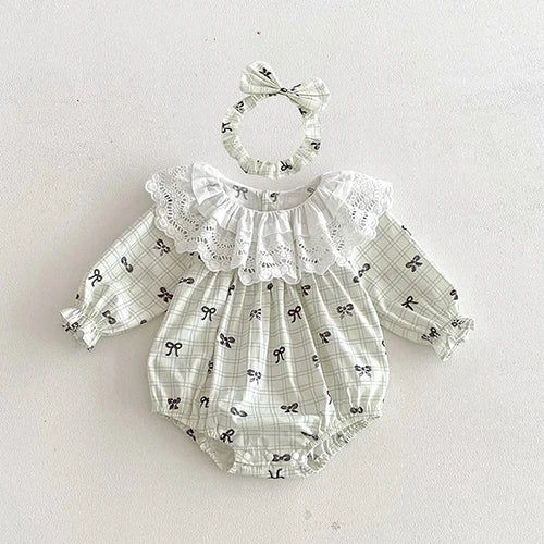 New Spring Sister Dress Kids Princess Dresses Long Sleeved Cotton Print 2-7Yrs Girl Party Dress Baby Girl Romper