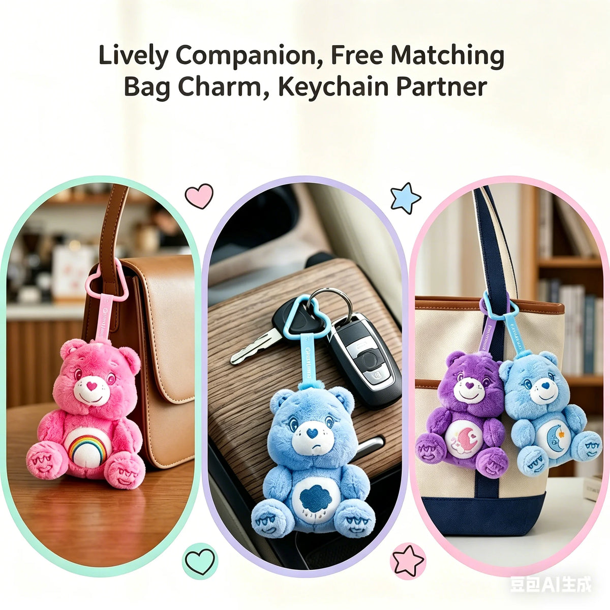 Care Bears Plush Keychain