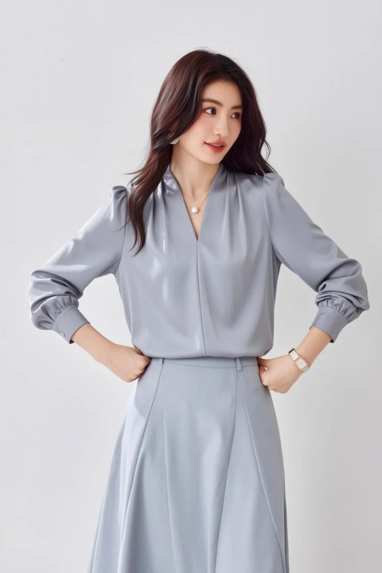 Women's Satin Office Blouse