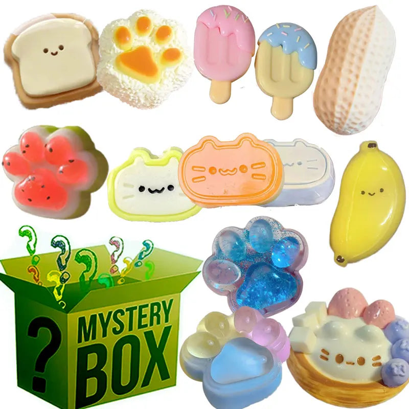 Mystery Kawaii Mochi Squishy Toy | Cat's Paw, Simulated Food & More | Stress Reliever | Random Style