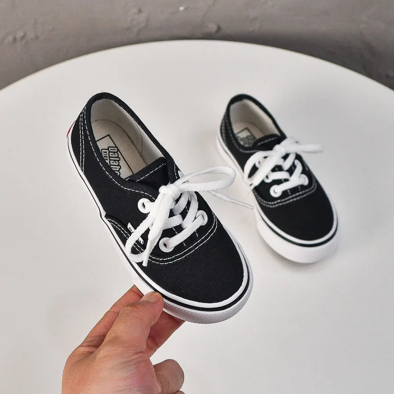 Kids' Unisex Canvas Lace-Up Casual Sneakers