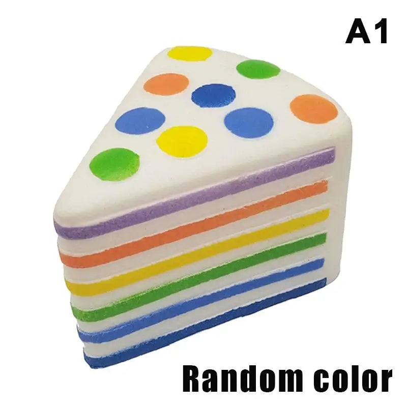 1PCS Rainbow Cake Squeeze Toys Slow-rebound Sensory Fidget Toys Stress & Anxiety Relief For Adults And Kids Birthday Gift
