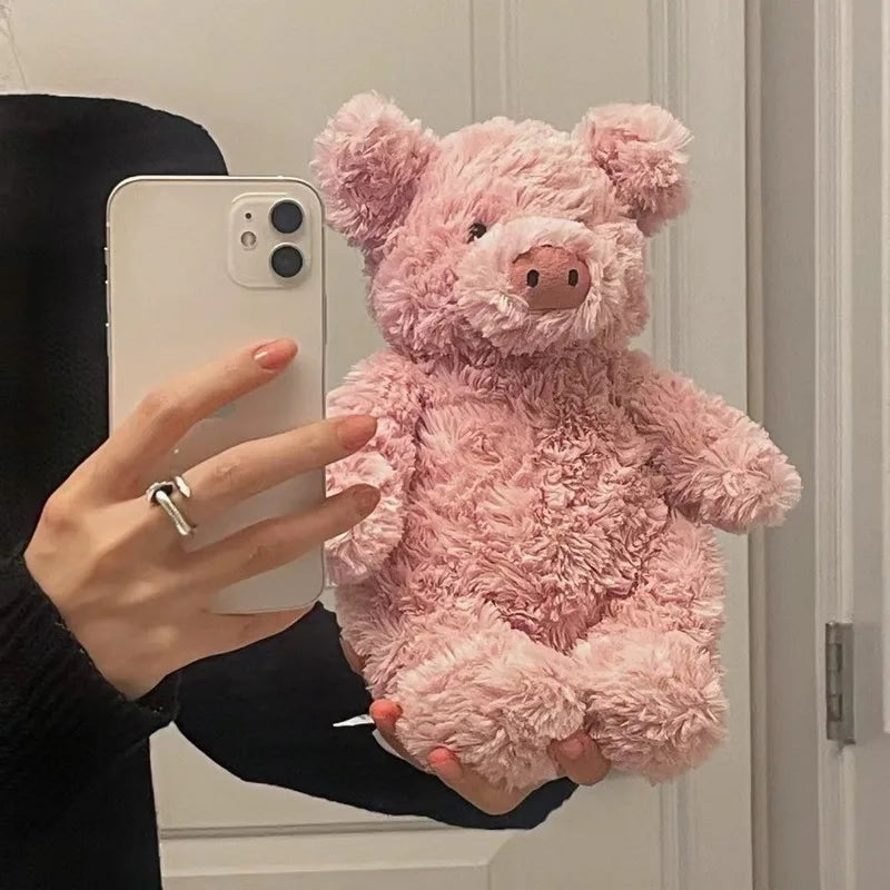 JC Pink Pig Plush Toy | Kawaii Soft Animal Soothing Doll — Home Decor & Gift