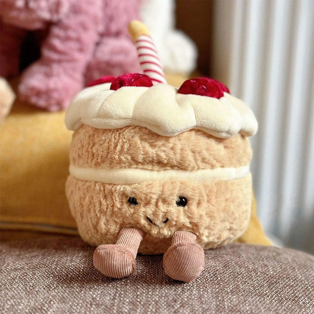 Bashful Beige Bunny Birthday Plush 23cm | Cupcake Stuffed Toy & Sofa Pillow