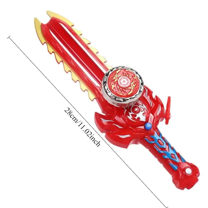 Kids Battle Gyro Spinning Top Toy Set – Sword Launcher & Flashing Tops