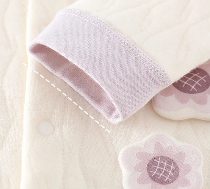 Baby Girl Floral Cotton Knit Jumpsuit Bodysuit