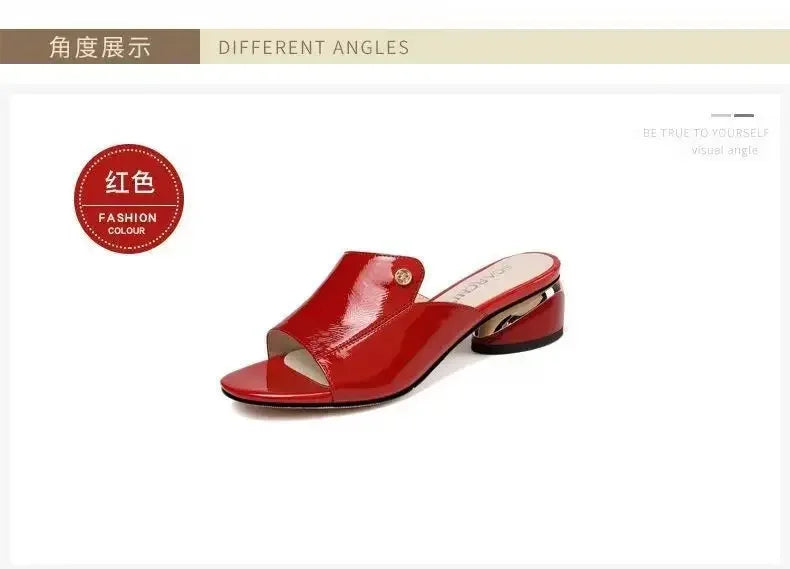 Women's High Heel Fish Mouth Square Heel Sandals