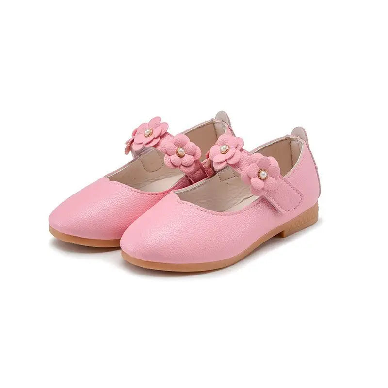 Girls Breathable Leather Princess School Shoes | Flat Dress Shoes for Kids Sizes 21–36