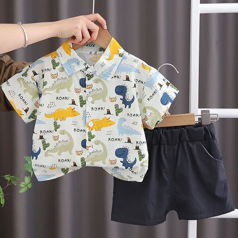 Baby & Toddler Boys' Cartoon T-Shirt & Shorts Summer Set