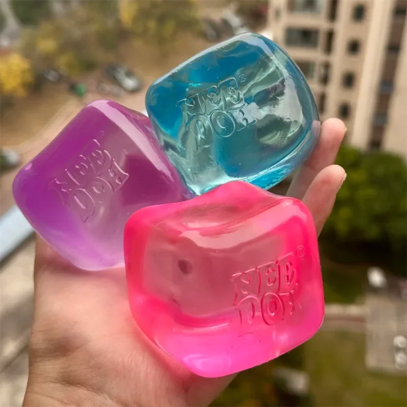 Needoh Nice Berg Giant Sensory 7.5cm Cube Mini 4 Pack Baby Teenie Cube Sensory Slow Rebound Stress Reliever Anti-Anxiety Toy