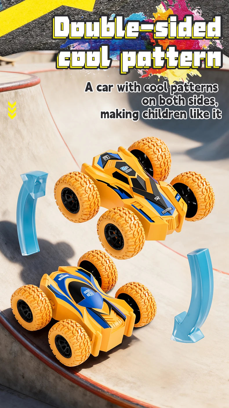 4-8 Pack 360° Rotating Stunt Car Toys - Friction Powered Toy Cars Push and Go Vehicles for Toddlers Kids Best Christmas Gift