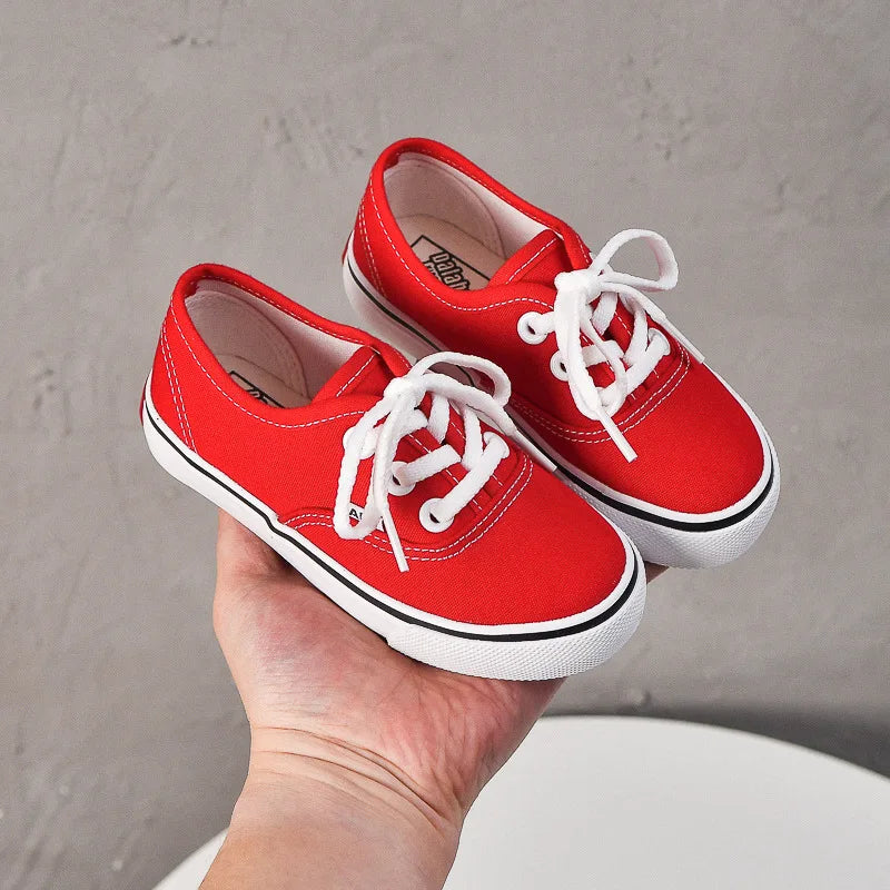 Kids' Unisex Canvas Lace-Up Casual Sneakers