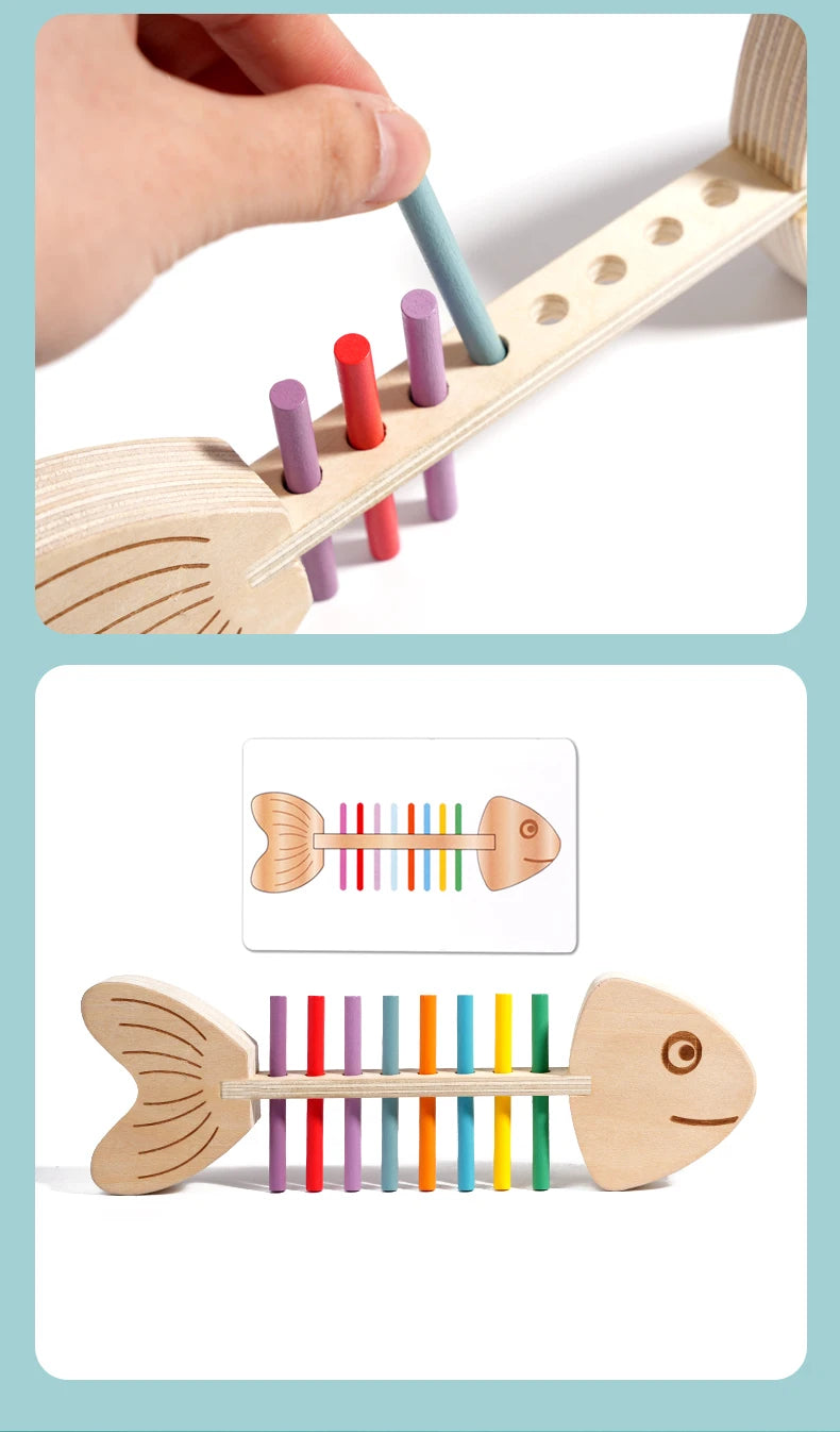 Montessori Color Matching Wooden Balance Toy | Fine Motor Puzzle Game for Kids