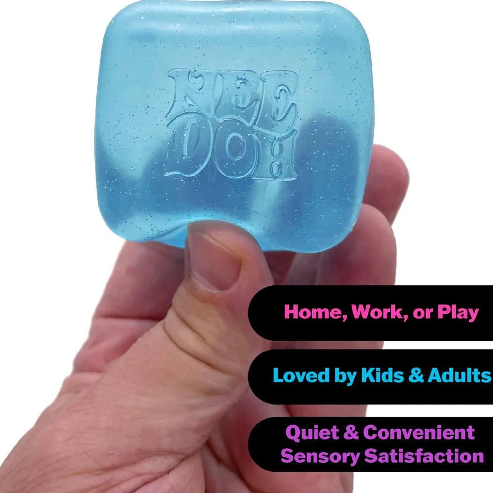 Schylling NeeDoh Nice Cube | Squishy Sensory Stress Relief Fidget Toy — 2.25" Cube