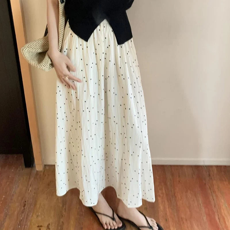 Women's High Waist Pleated A-Line Midi Skirt