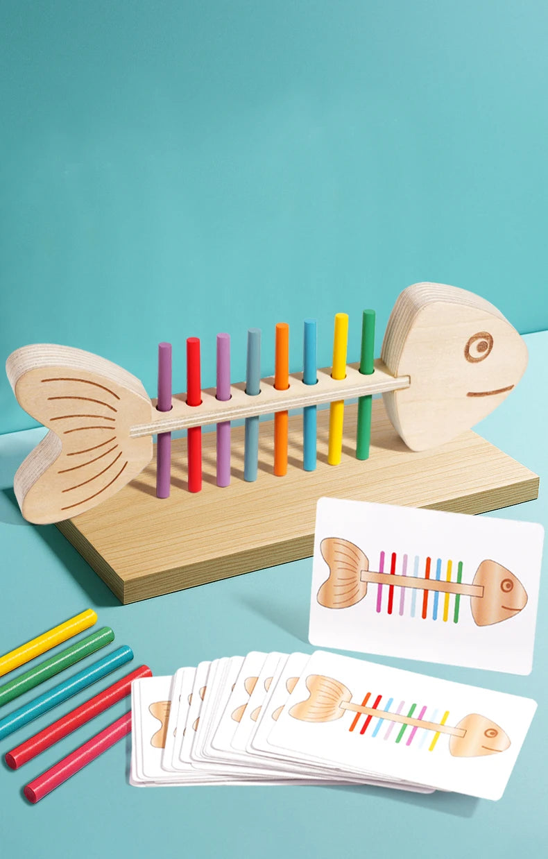 Montessori Color Matching Wooden Balance Toy | Fine Motor Puzzle Game for Kids