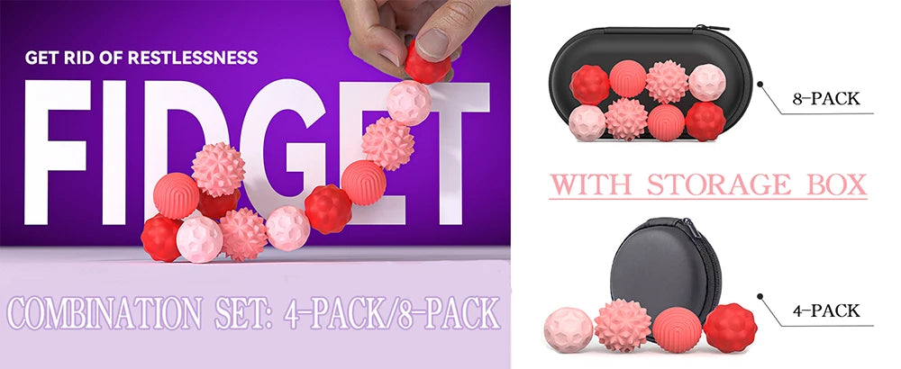 Magnetic Balls Fidget Sensory Toys Stress Relief for Adults Kids Fidget Textured Magnetic Balls with Silicone Shell Desk Toys