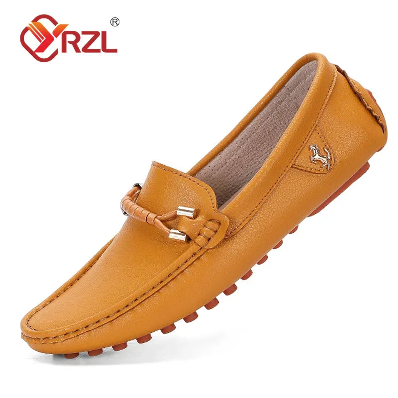 YRZL Loafers for Men 2024 New Handmade Moccasins Men Flats Casual Leather Shoes Luxury Comfy Mens Loafers Size 48 Shoes for Men