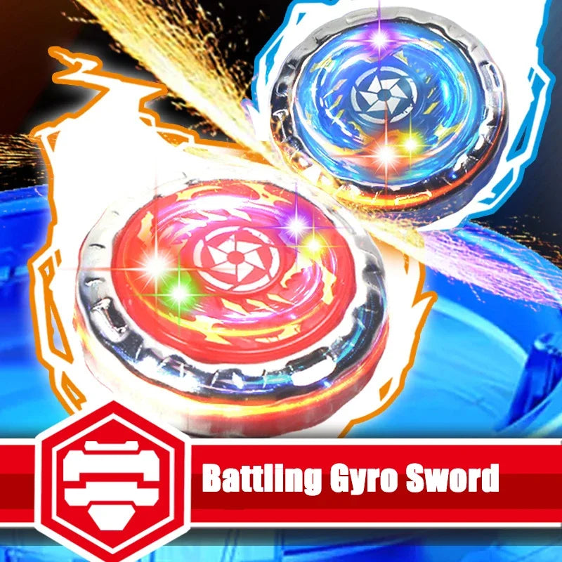 Kids Battle Gyro Spinning Top Toy Set – Sword Launcher & Flashing Tops