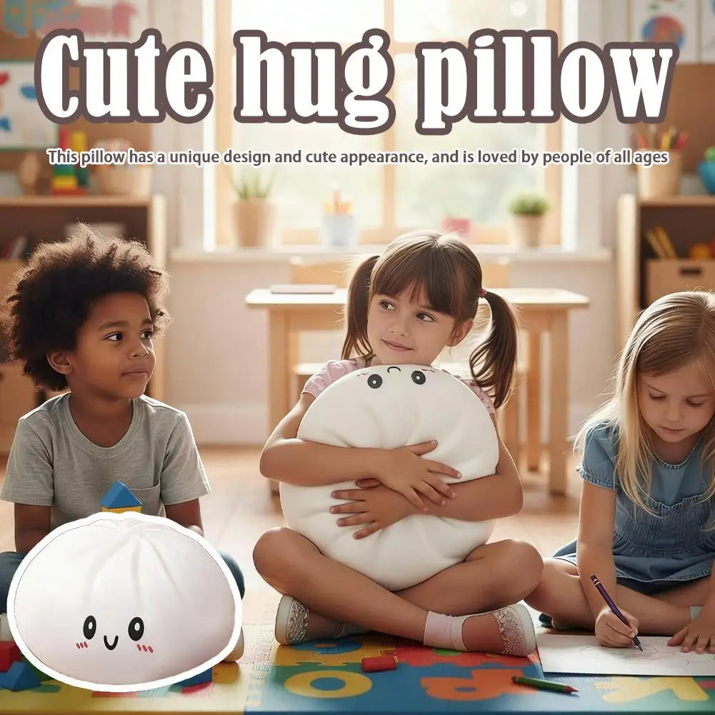 Large Dumpling Squishy Plush Pillow | Soft Huggable Steamer Design | Stress Relief Toy
