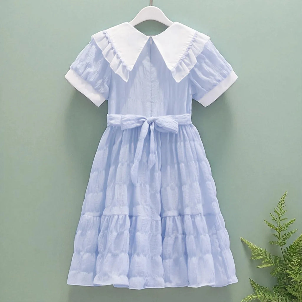 Toddlers Dresses For Girls Children's Dress Summer Cotton Kids School Costumes Short Sleeve Baby  4 5 6 8 9 10 12 Years