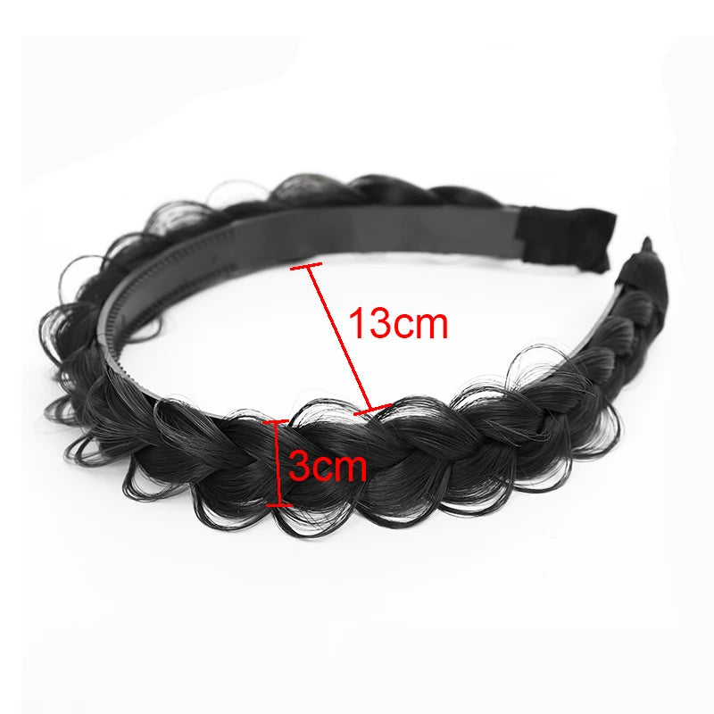 Braid Hair Band Women Fishbone Braid Women Wig Twist Braid Headband Hairpin Bohemia Non-slip Headdress Bridal Hair Accessories