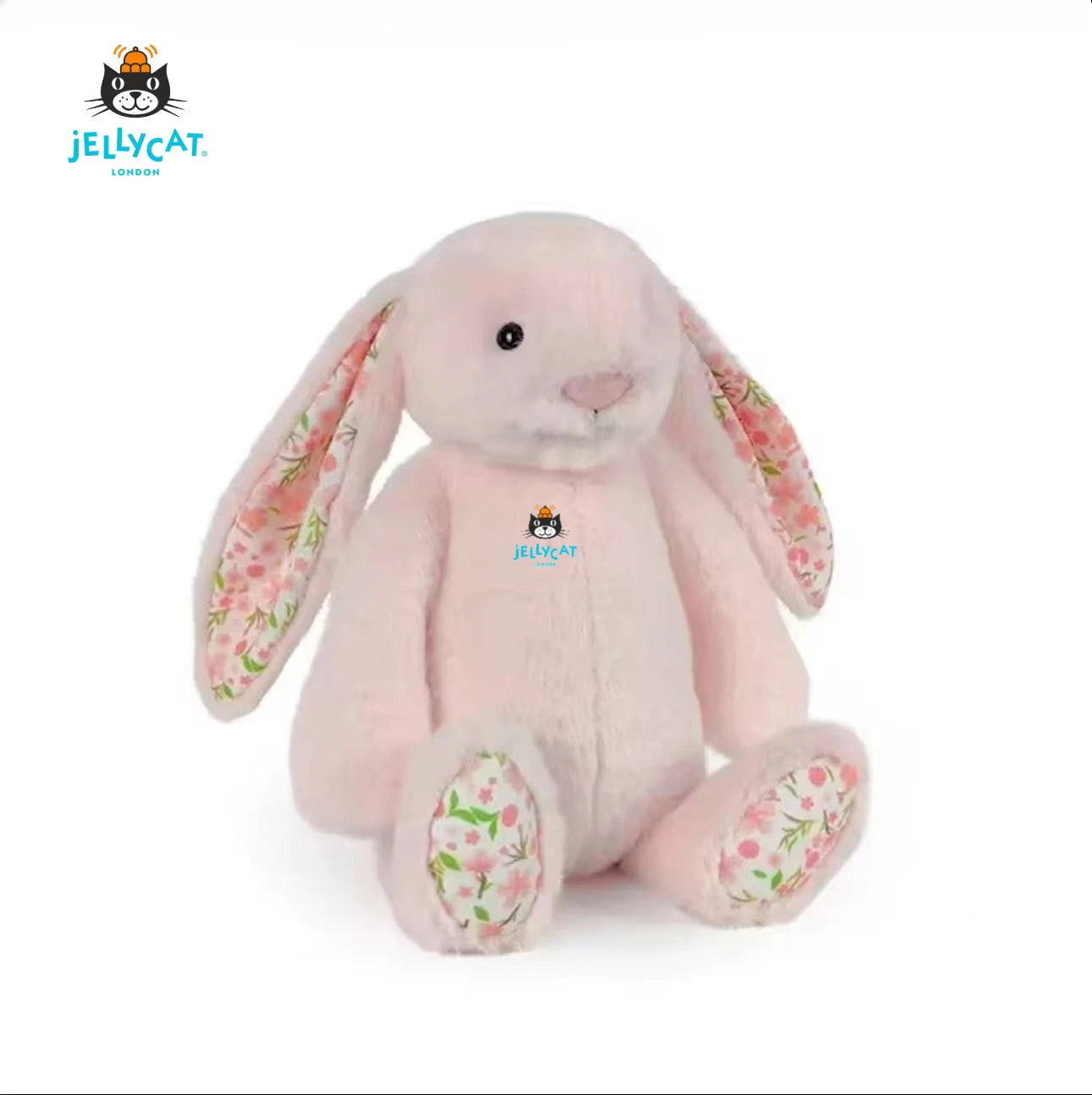 Soft Bunny Plush Toy 30cm | Long Ears Rabbit Doll – White & Pink
