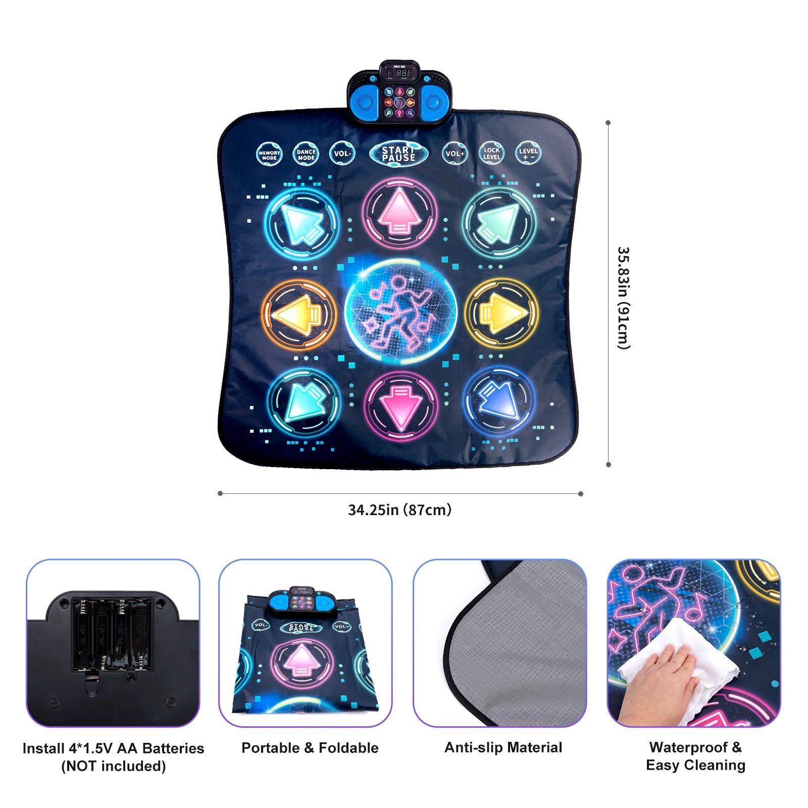 Kids Electronic Dance Mat – Musical Floor Blanket with 9 Levels